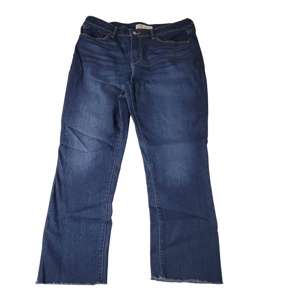 Signature by Levi Strauss‎ & Co Womens Mid-Rise Straight Jeans Blue Size 31x32